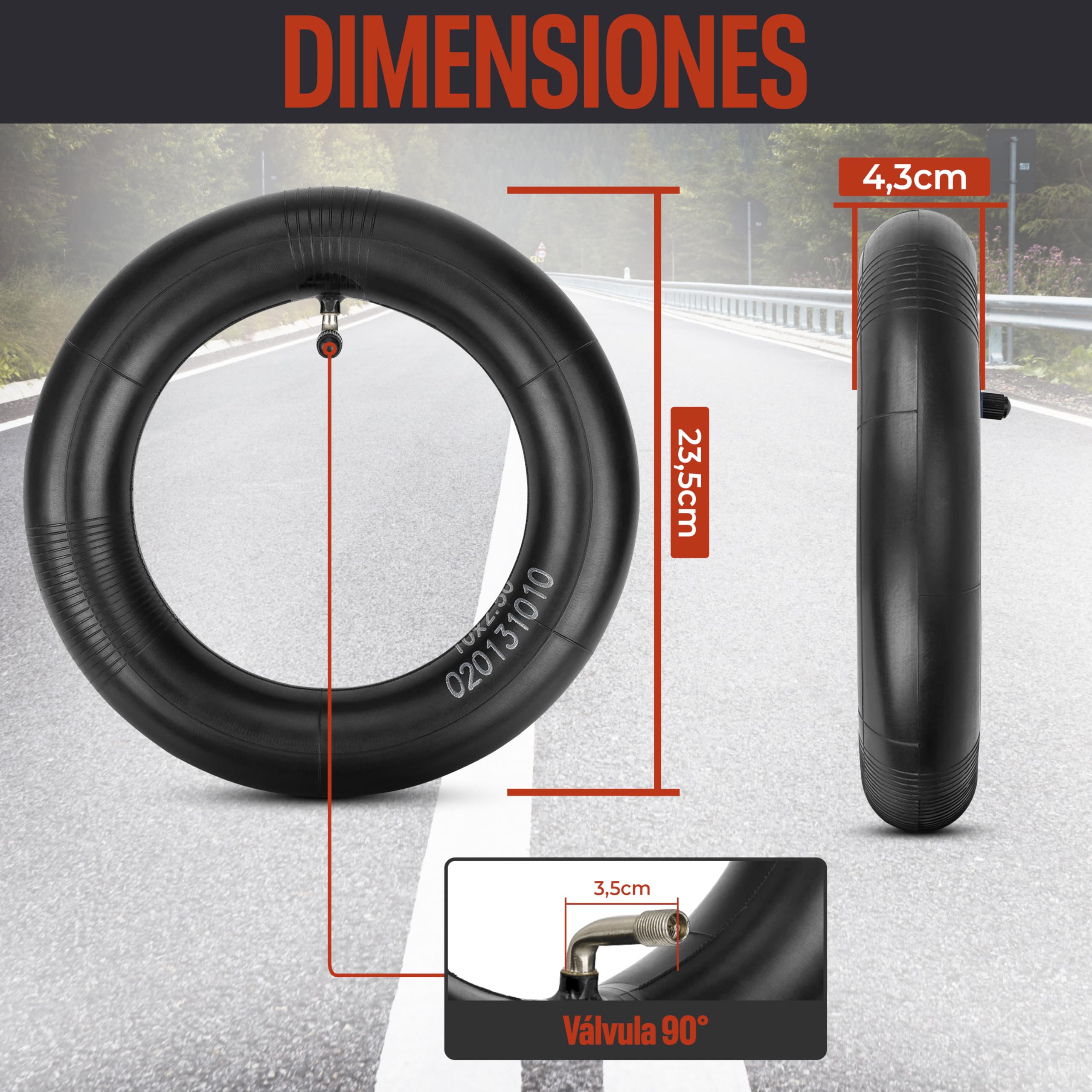 10 pulgadas Neumático offroad Kugoo M4 Dualtron VICTOR LUXURY EAGLE Speedway 4 Zero 10X Scooters eléctricos Minimotors (10X3.0 80/65-6 255X80) 1 Neumático+1 Cámara