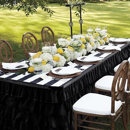 Miniatura 26 de Falda de mesa de 6 pies, mantel de arcoíris, tutú de unicornio, falda de mesa para mesa rectangular, decoración de fiesta de cumpleaños