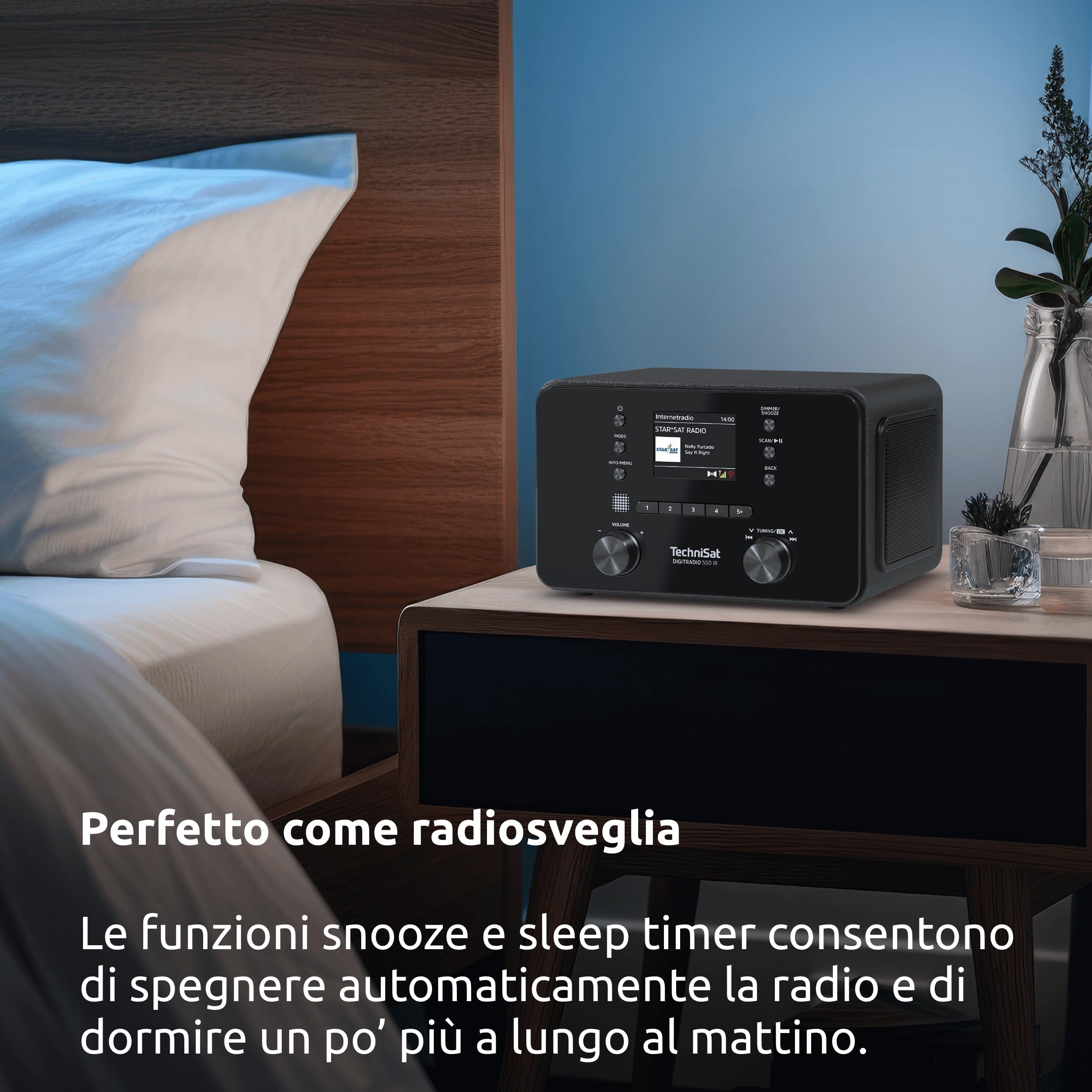TechniSat DIGITRADIO 550 IR Radio internet stereo DAB+ FM WLAN Bluetooth controllo app sveglia nero