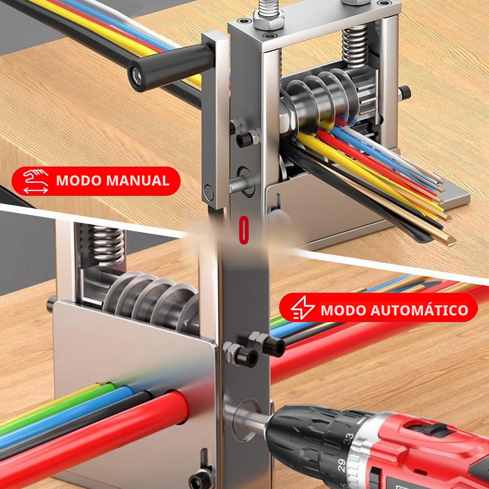 Máquina de pelar cables manual, pelacables para cables de 1 a 17 mm, pelacables de cables, herramienta pelacables puede pelar 5 cables al mismo tiempo, pelacables para alambre de desechos de un solo