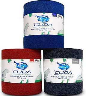 Cuda Boat Trailer Bunk Carpet – Gray/Grey 23oz 13Ft x 12In Premium Marine Carpet Premium Bunk Board Carpet for Boat Trailers, Boat Trailer Bunks, Boat Bunk Carpet, Bunk Carpet for Boat Trailers