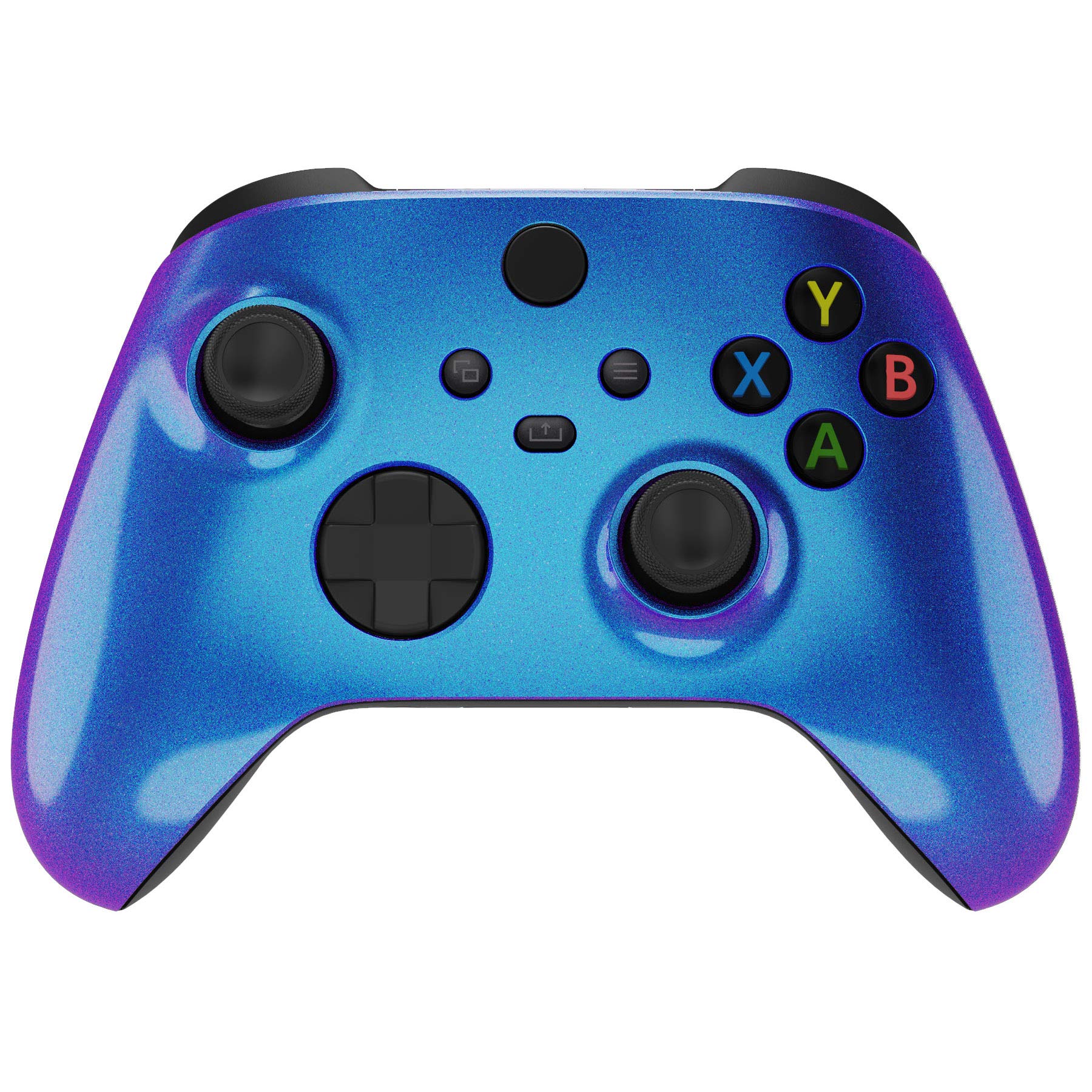 eXtremeRate Side Rails Grips Shell for Xbox Series X & S Controller, Scarlet Red Chameleon Purple Blue Custom Accessories Back Panels Faceplate for Xbox Core Wireless Controller [Controller Excluded] — view 7