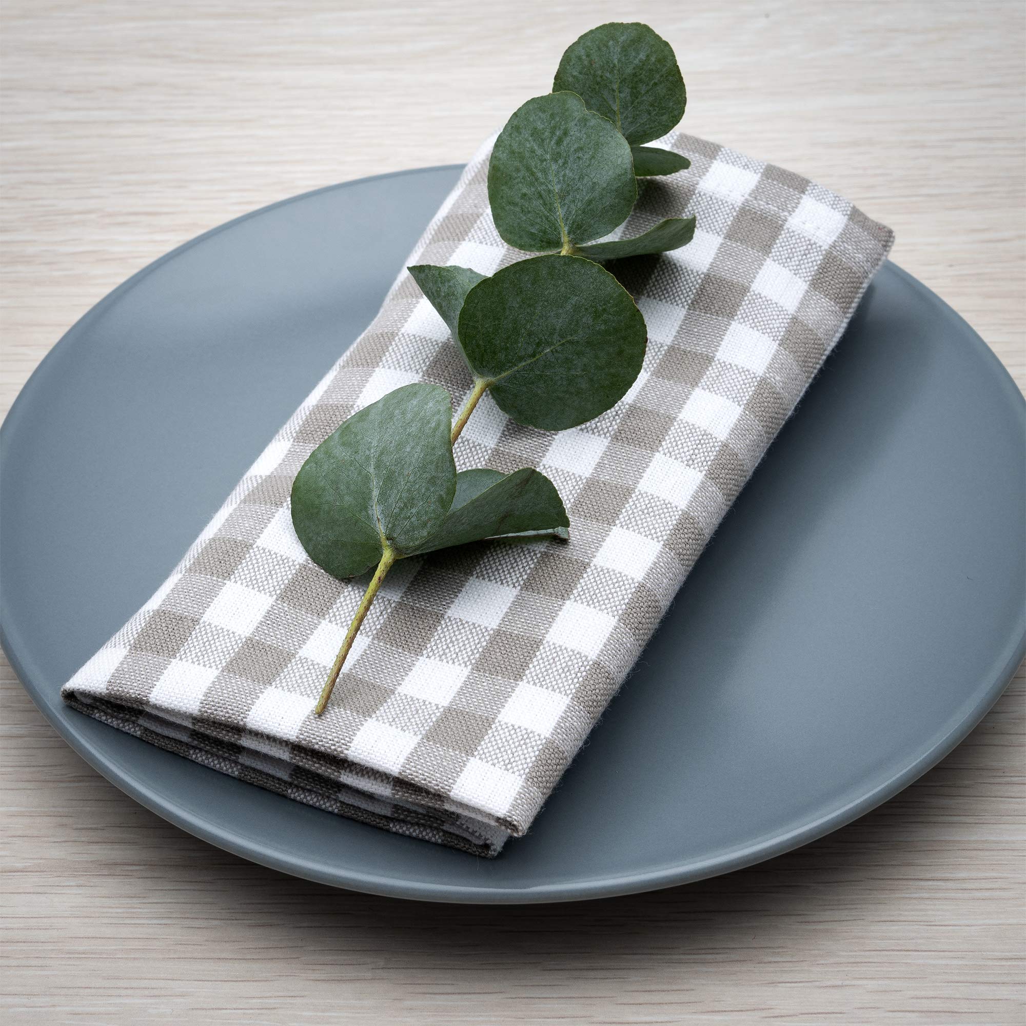 Filu - Tovaglioli, 100% cotone, grigio/bianco (a quadretti)., 100 % Baumwolle / 8er Pack