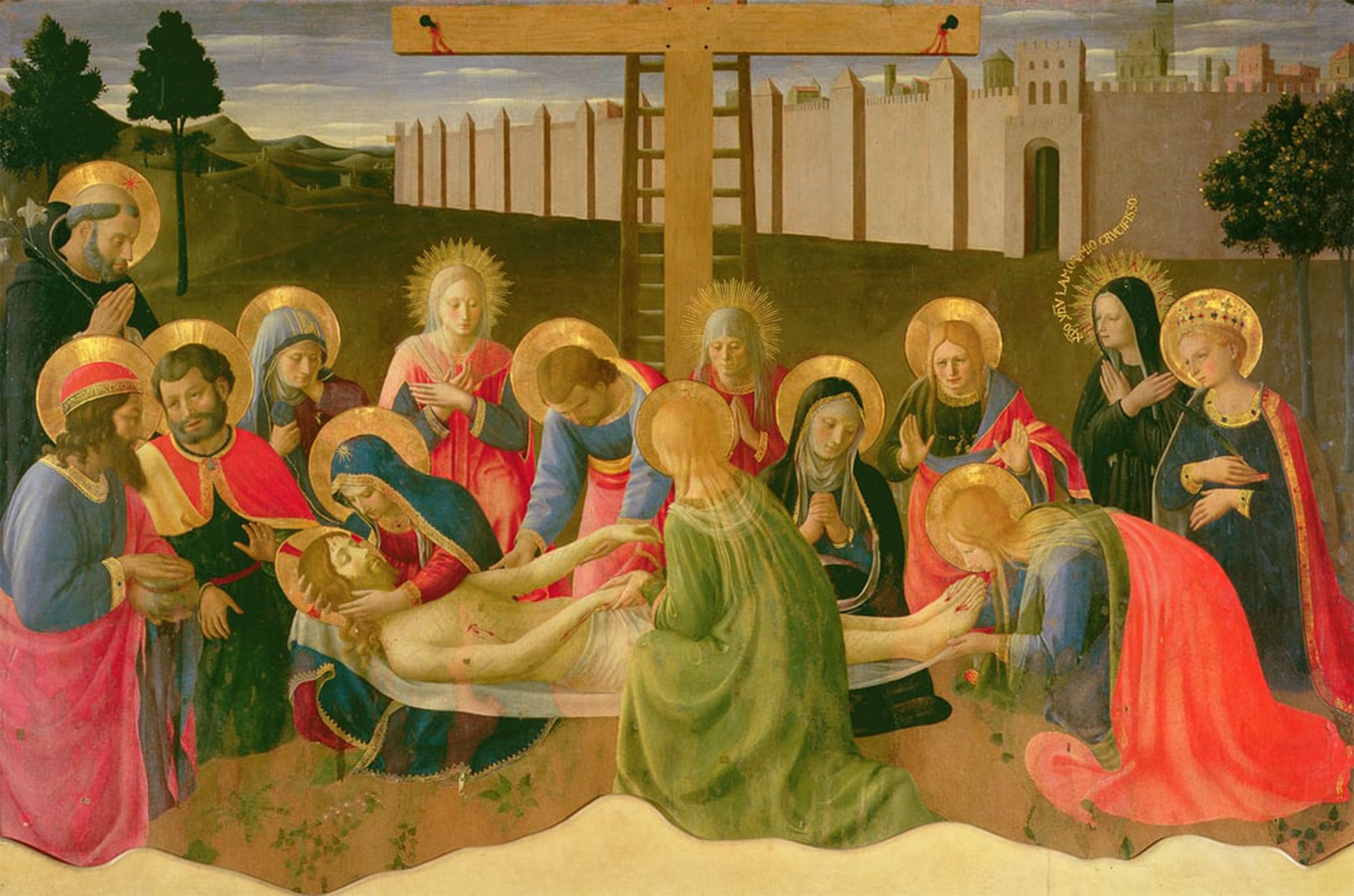 POSTERIIk Vintage Art Print Images Pictures Print Lamentation Over the Dead Christ by Fra Angelico Modern Colour Posters for Office Home Decor 60x90cm