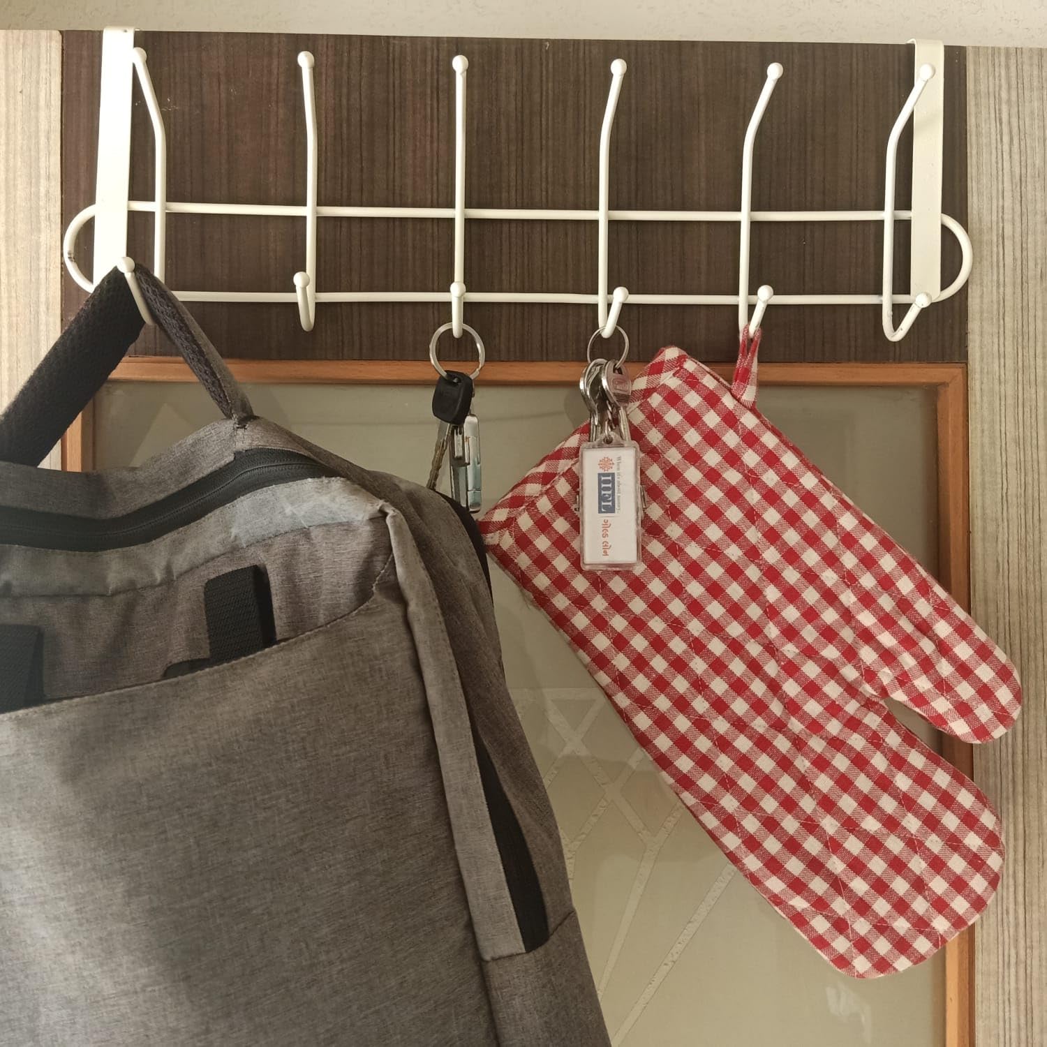 Blendmix Pack of 1 Over The Door Hook Hanger Wall Organiser Suitable for Bathroom, Bedroom, Kitchen | Scarf, Coat, Towel Holder | Removable Door Hanger, Carbon Steel (12 Hook White) (B0CJLR2C65) Amazon Price History, Amazon Price Tracker