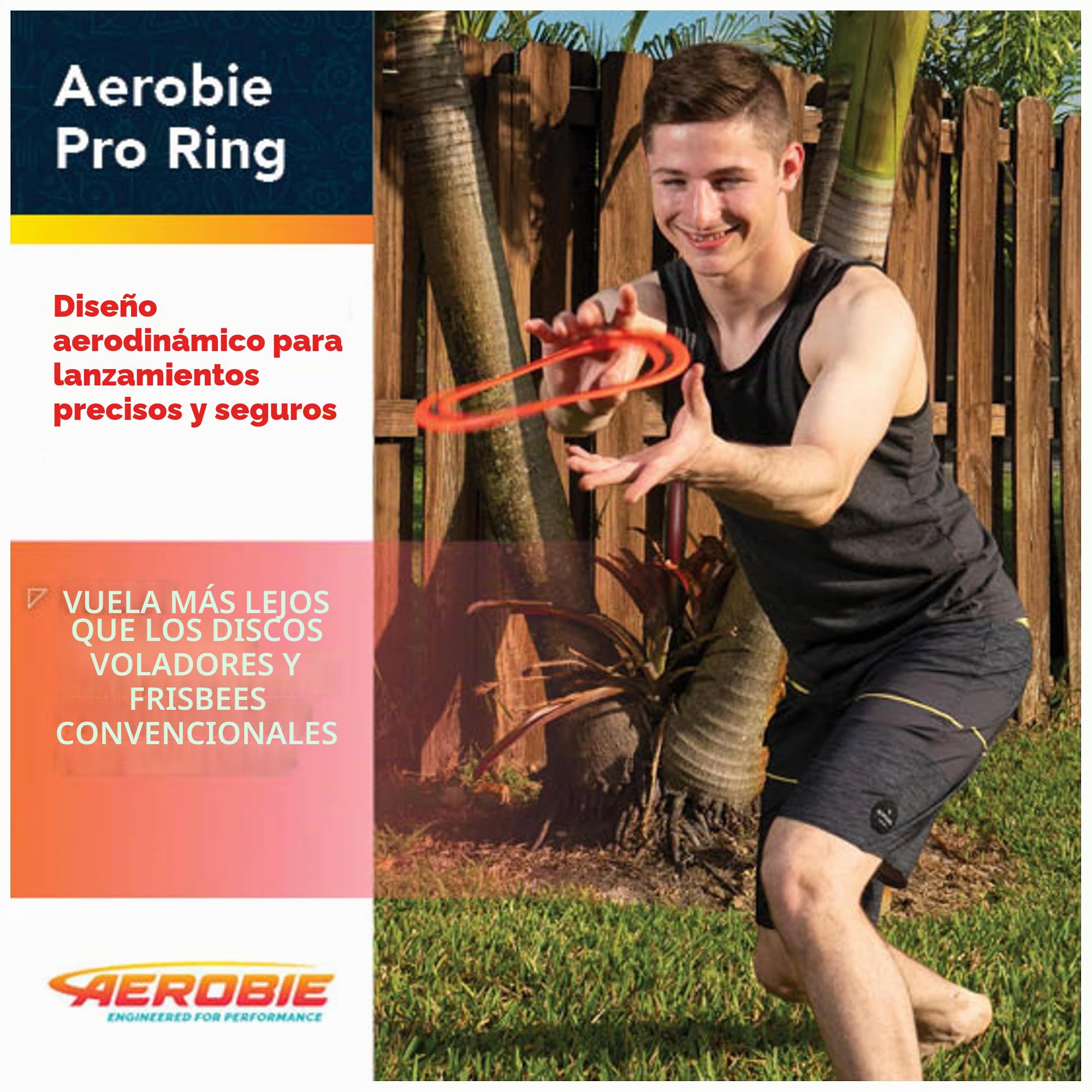 Aerobie Ring Wurfring mit Durchmesser, gelb Pro Flying-Anillo de lanzamiento (33 cm de diámetro), color amarillo, (Spin Master 6046389)