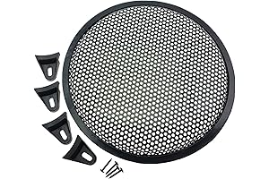 Dual 10 Inch Metal Speaker Grills Covers with Screws, Black [FDXGYH]