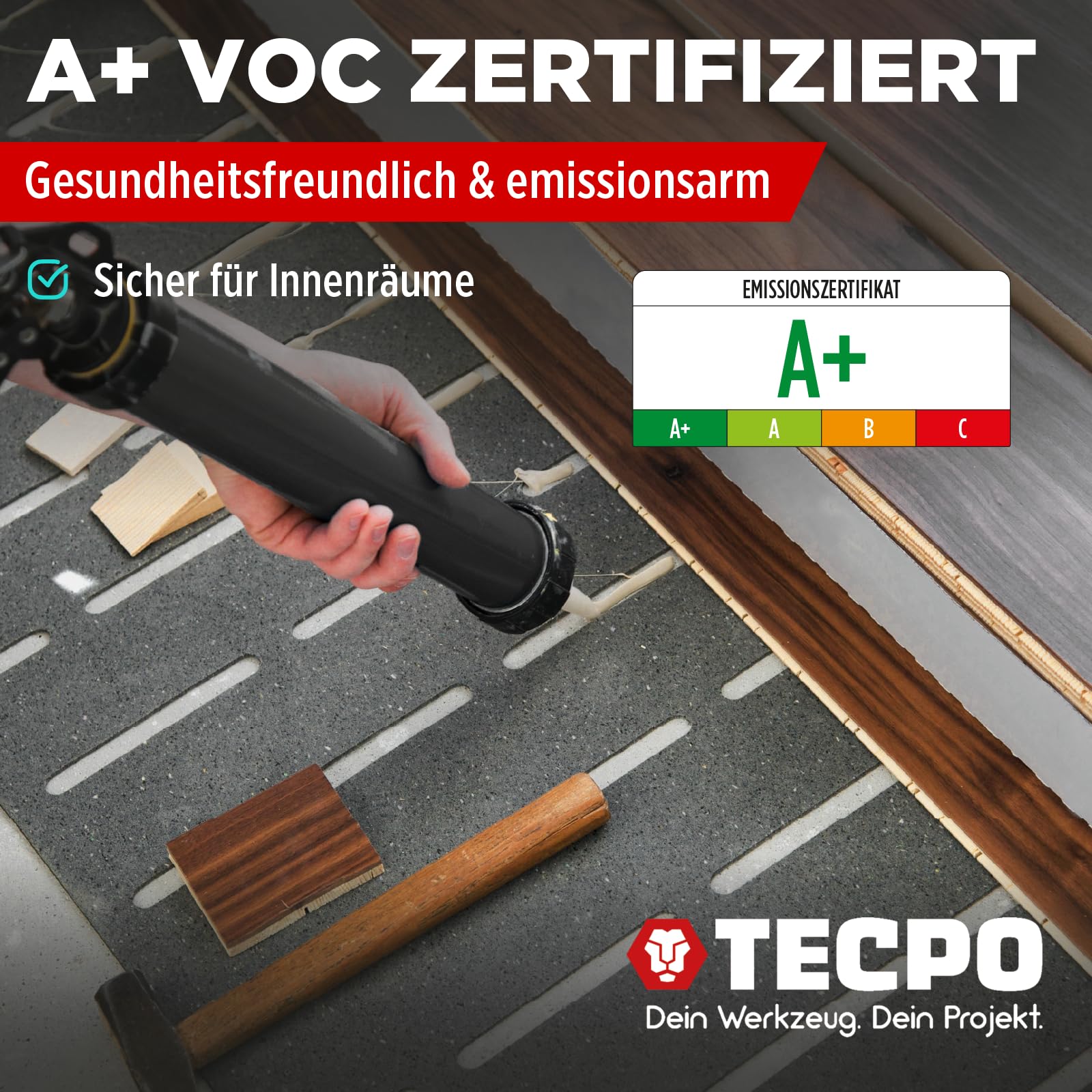 TECPO Montagekleber Fix Power 10x 480g Universal Baukleber Kraftkleber 200kg 10 cm² für Akustikpaneele Styropor Sockelleisten