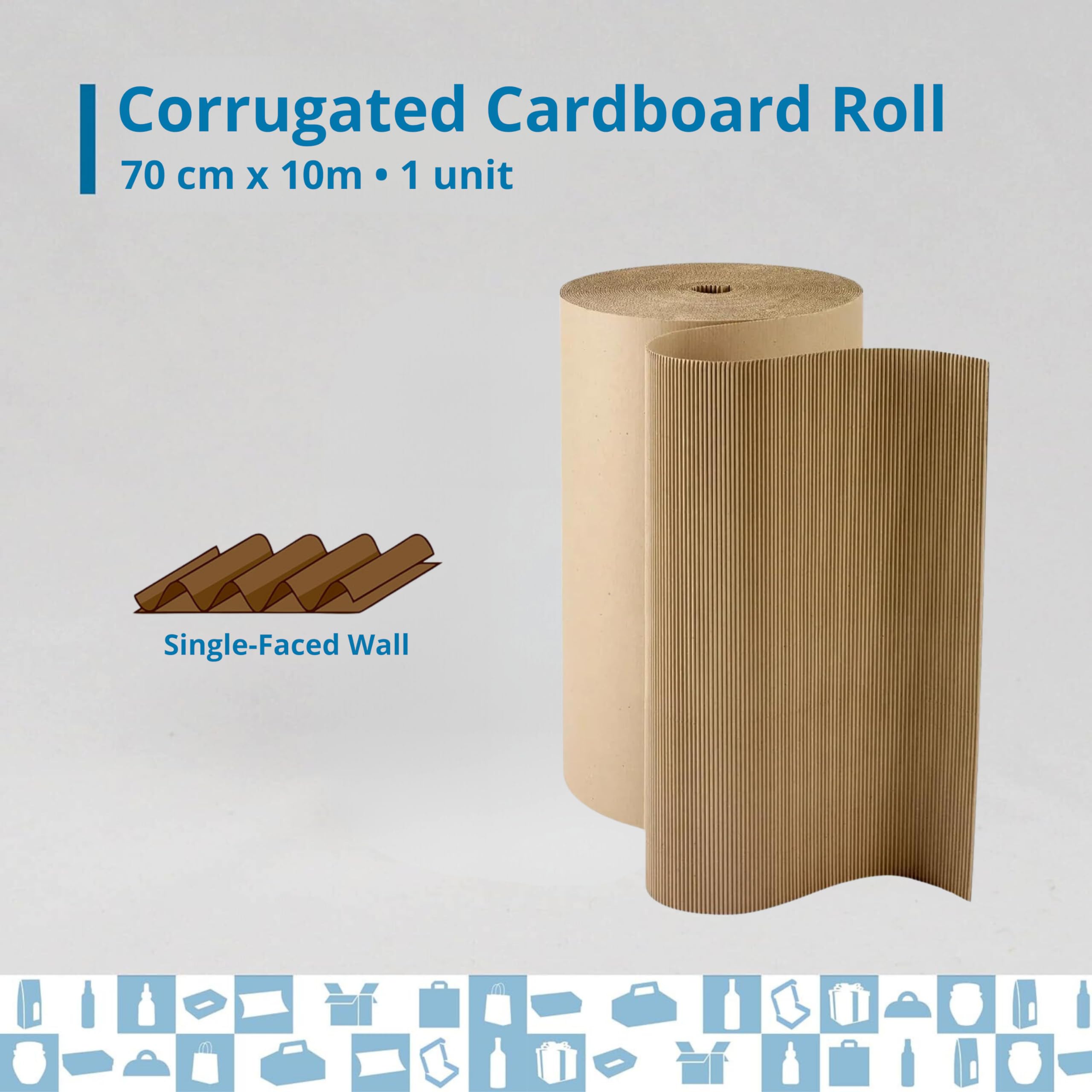 Espirito Rebelde Rollo de cartón ondulado 70 cm x 10 m – Embalaje de protección resistente, perfecto para envíos