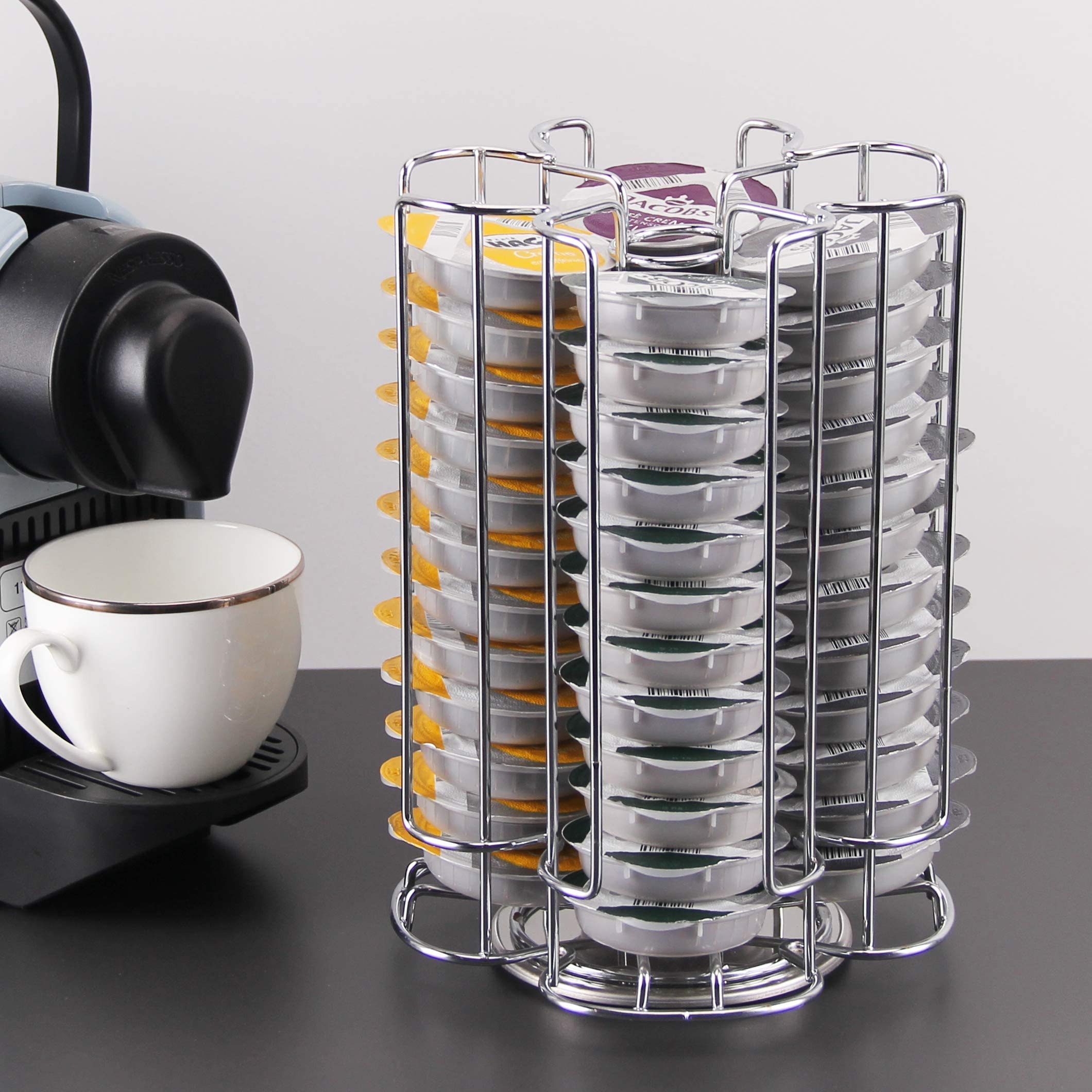 Porte-Capsules Tassimo Rotatif 360° - Support 52 Capsules, Distributeur Café Noir Élégant