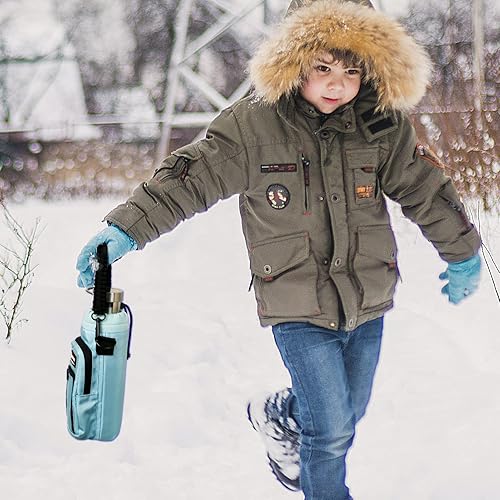 Vista 134 de NATURE PIONEOR Soporte para botella de agua con correa ajustable – 25/32/40 onzas, funda aislante para botella de agua con mango de paracaídas y 2