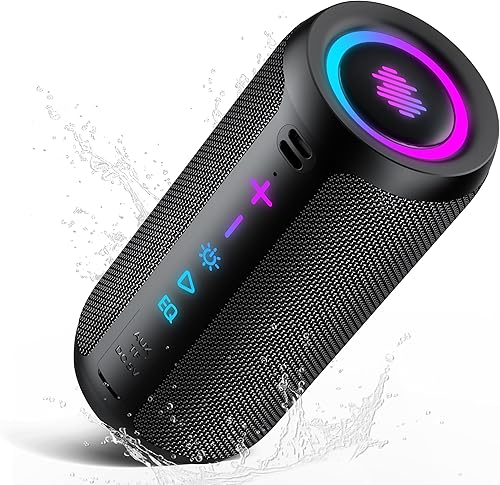 Enceinte Bluetooth Puissante 5.4 sans Fil avec Bass Puissantes, Haut-Parleur Por