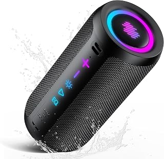 TIMU Altavoz Bluetooth Portátil 25W con Graves Profundos | Bluetooth 5.4, EQ 2 Modos, IPX7 Impermeable, TWS, 24H Reproducción, RGB, AUX y Micro SD