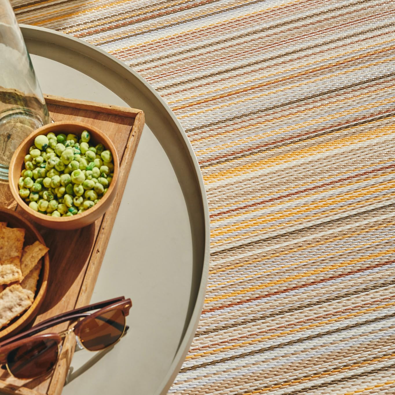 Nazar Tapis Extérieur pour Jardin, Terrasse, Balcon et Camping - Léger et Réversible (1746 Beige, 120x160 cm)