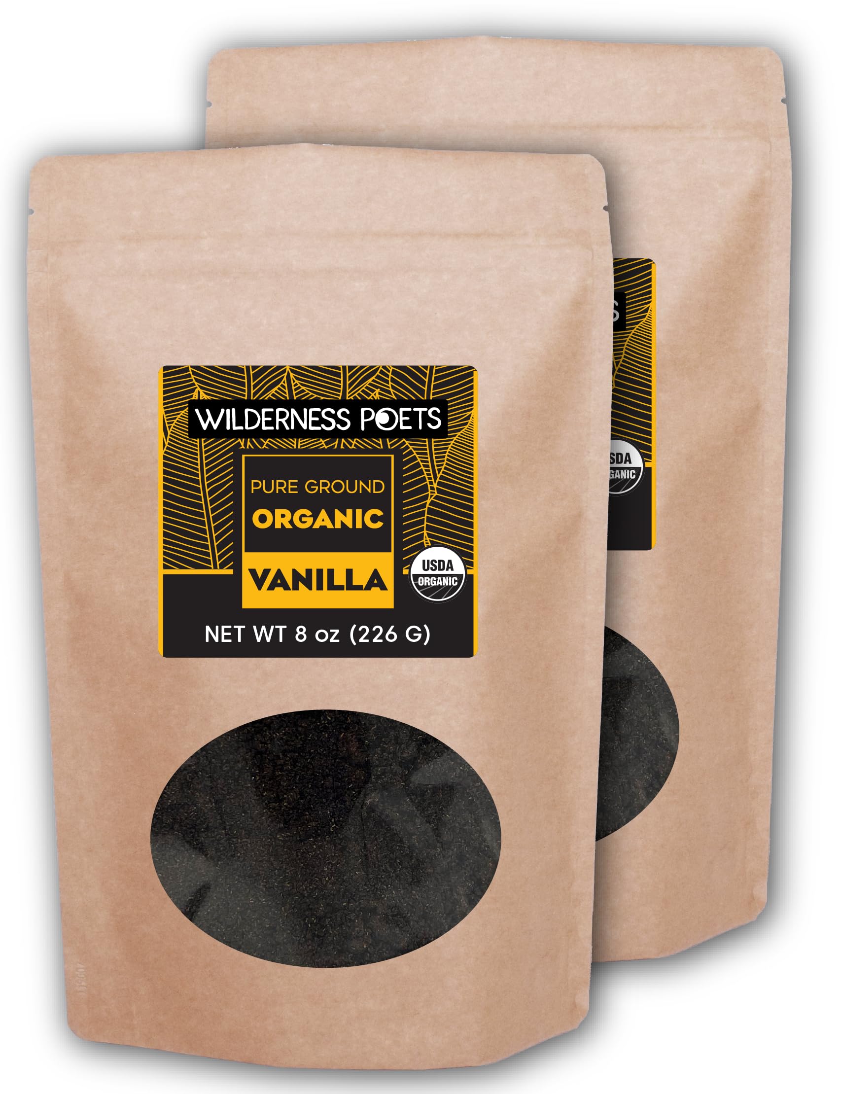 Pure Vanilla Powder - 100% Organic Ground Vanilla Beans - Tahitian Variety, Grade A | Potent, Super Aromatic, Perfect for Chefs, Baking, Ice Cream, Coffee, Lattes (16 Ounce - 1 Pound)