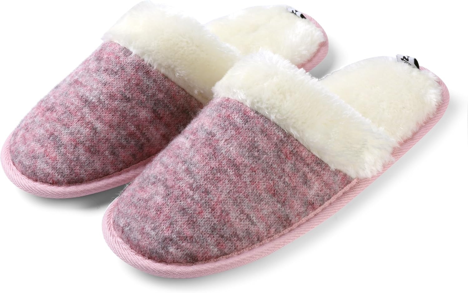 Women Slip on House Slippers, Closed Toe Woven Plush Slippers, Memory Foam Outdoor Indoor Bedroom Shoes , Purple , Size 8
