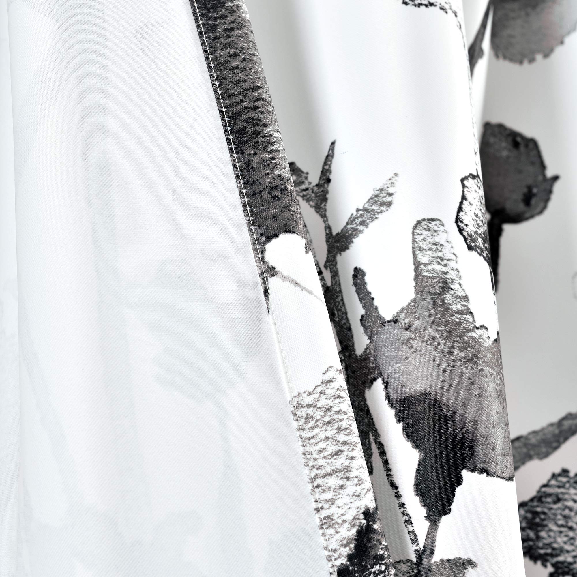 Lush Decor Zuri Flora Light Filtering Window Curtain Panel Pair, 52" W x 84" L, White & Black, W 52" x L 84" (2 Panels) - Image 4