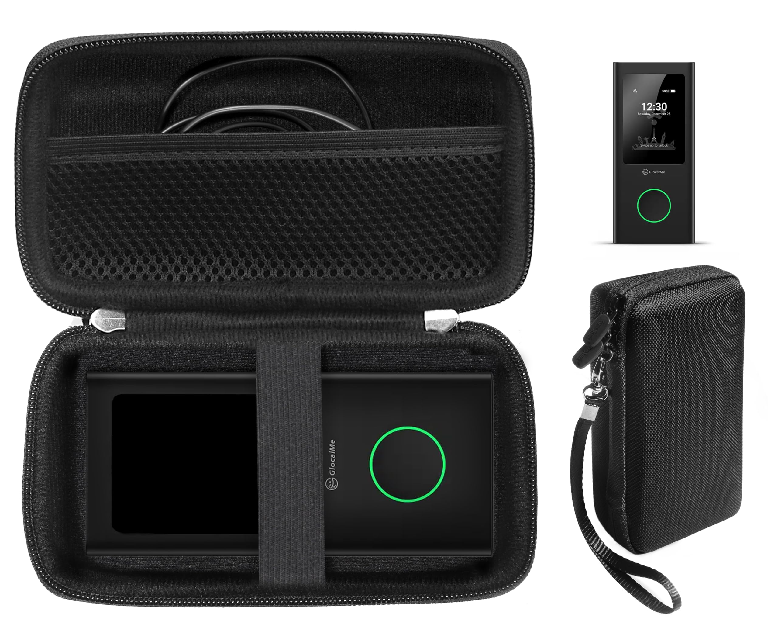 CaseSack Case for GlocalMe Numen Air 5G Portable WiFi Hotspot for Travel, mesh Pocket for Charger Cable