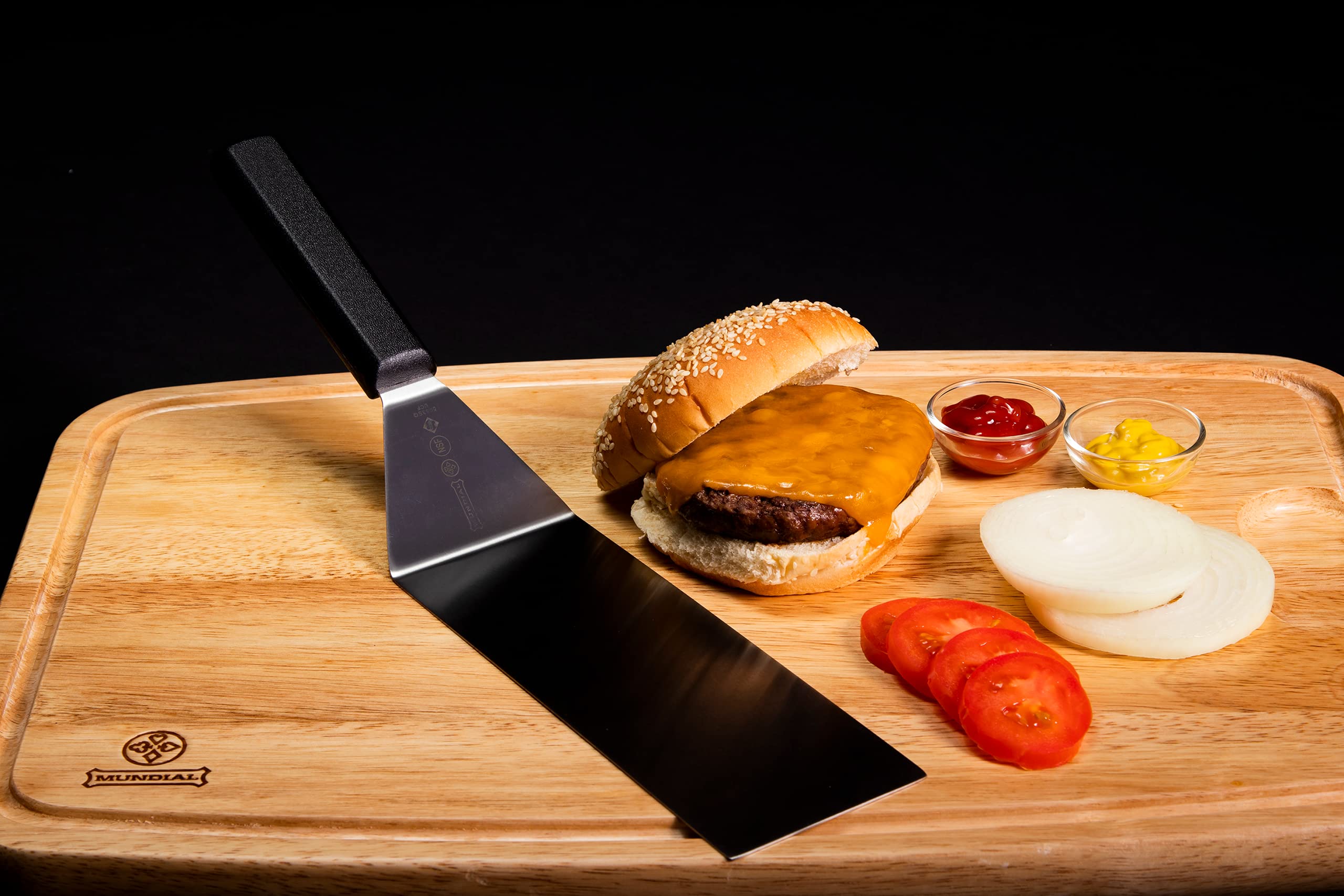 Mundial 5600 Series 8 in x 3 in Square End Turner/Spatula with Black Handle