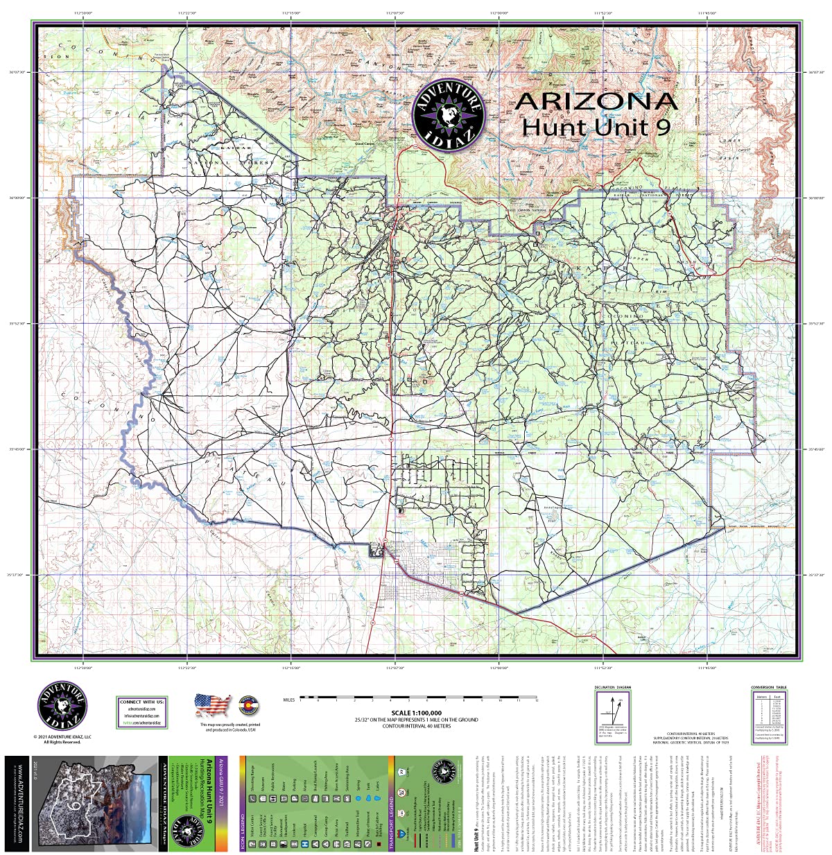 Arizona Hunt Unit 09 Hunting/Recreation Map