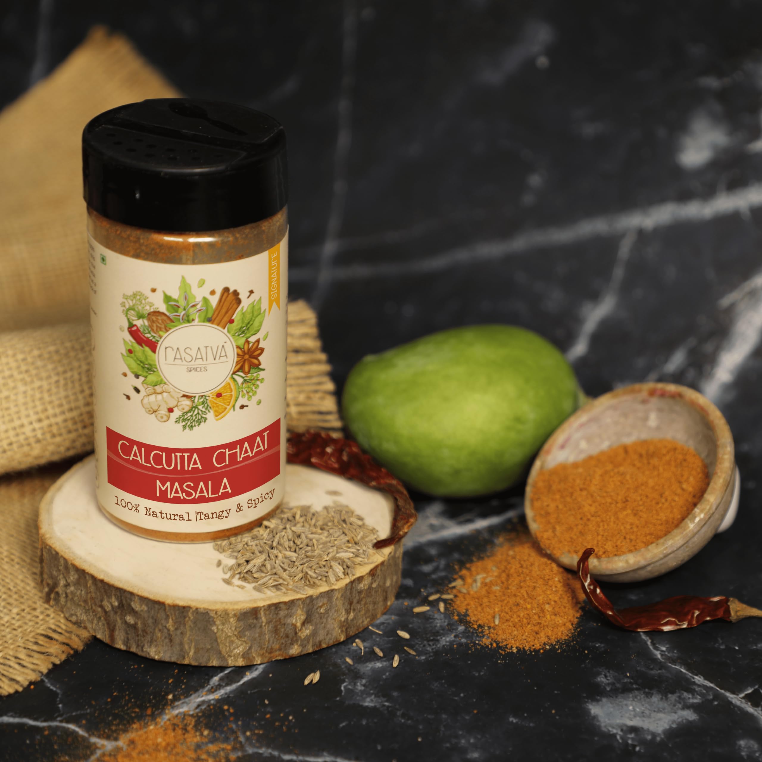 Rasatva Calcutta Chaat Masala | Tangy & Spicy | 100% Natural | No Additives | No Preservatives | 60 grams (Pack of 1) - Image 4 thumbnail