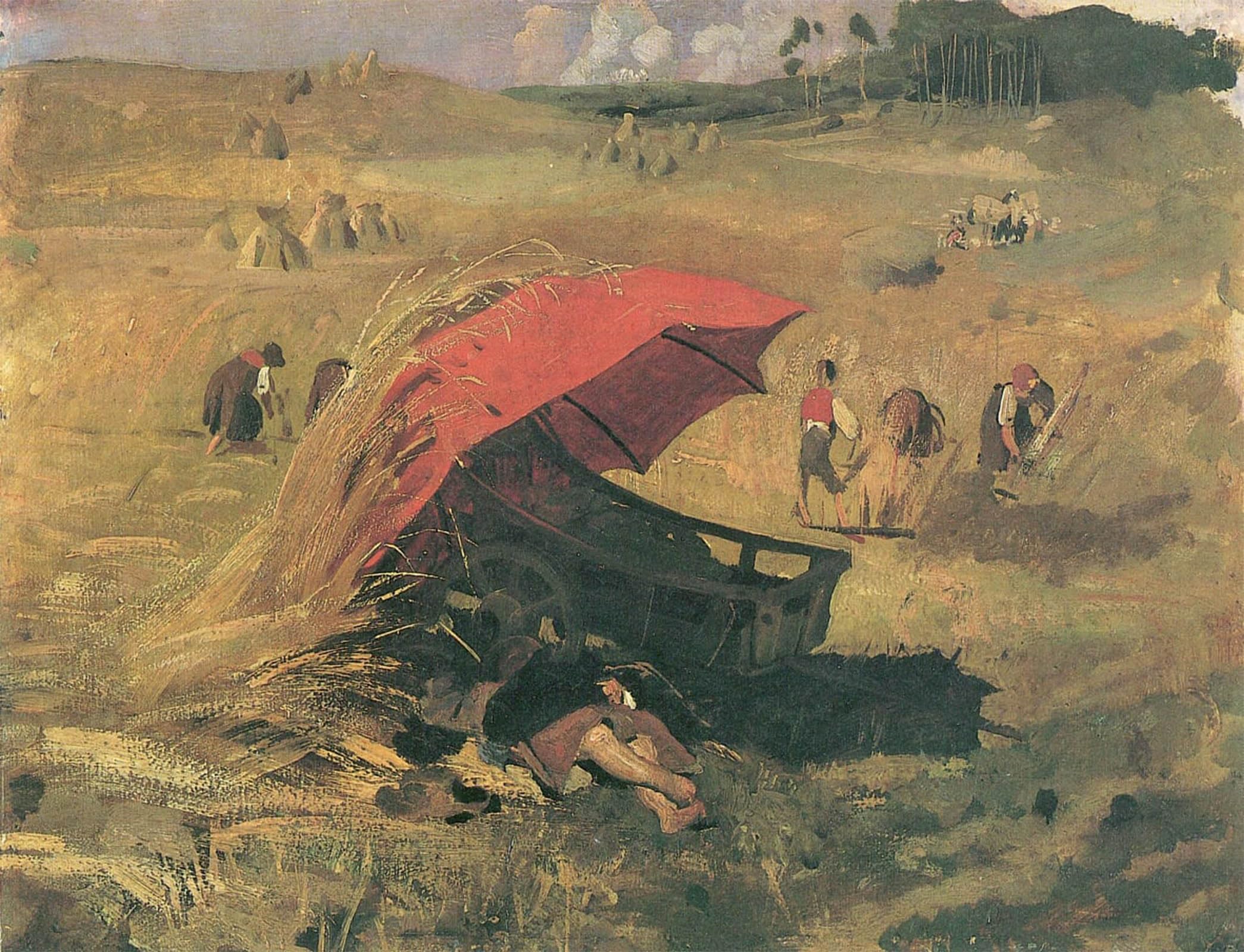 ARTXLXXBN Famous Painting Canvas Artwork Graffiti Print the Red Umbrella by Seraph Von Lenbach Portrait Canvas Image for Home Decor 60x90cm