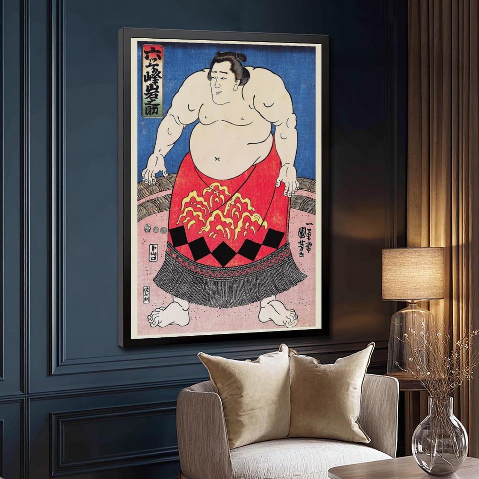 ELKPDOE Poster su tela giapponese Sumo Wrestler di Kuniyoshi Utagawa