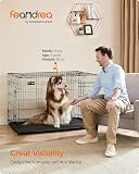 Feandrea Dog Cage, Dog Crate with 2 Doors, 122 x 74.5 x 80.5 cm, Black PPD48BK - 2