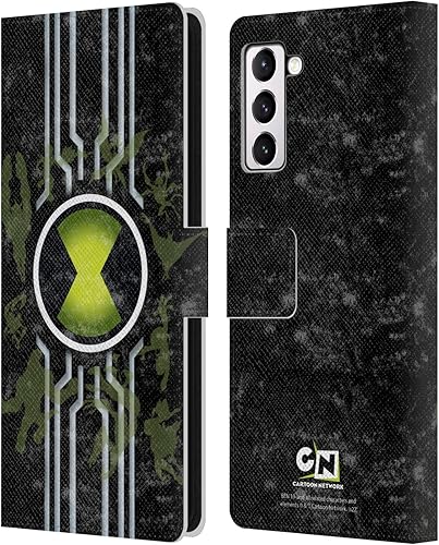 Head Case Designs Funda con licencia oficial de Ben 10 Alien Force Omnitrix Graphics - Funda de piel tipo cartera compatible con Samsung Galaxy S21+