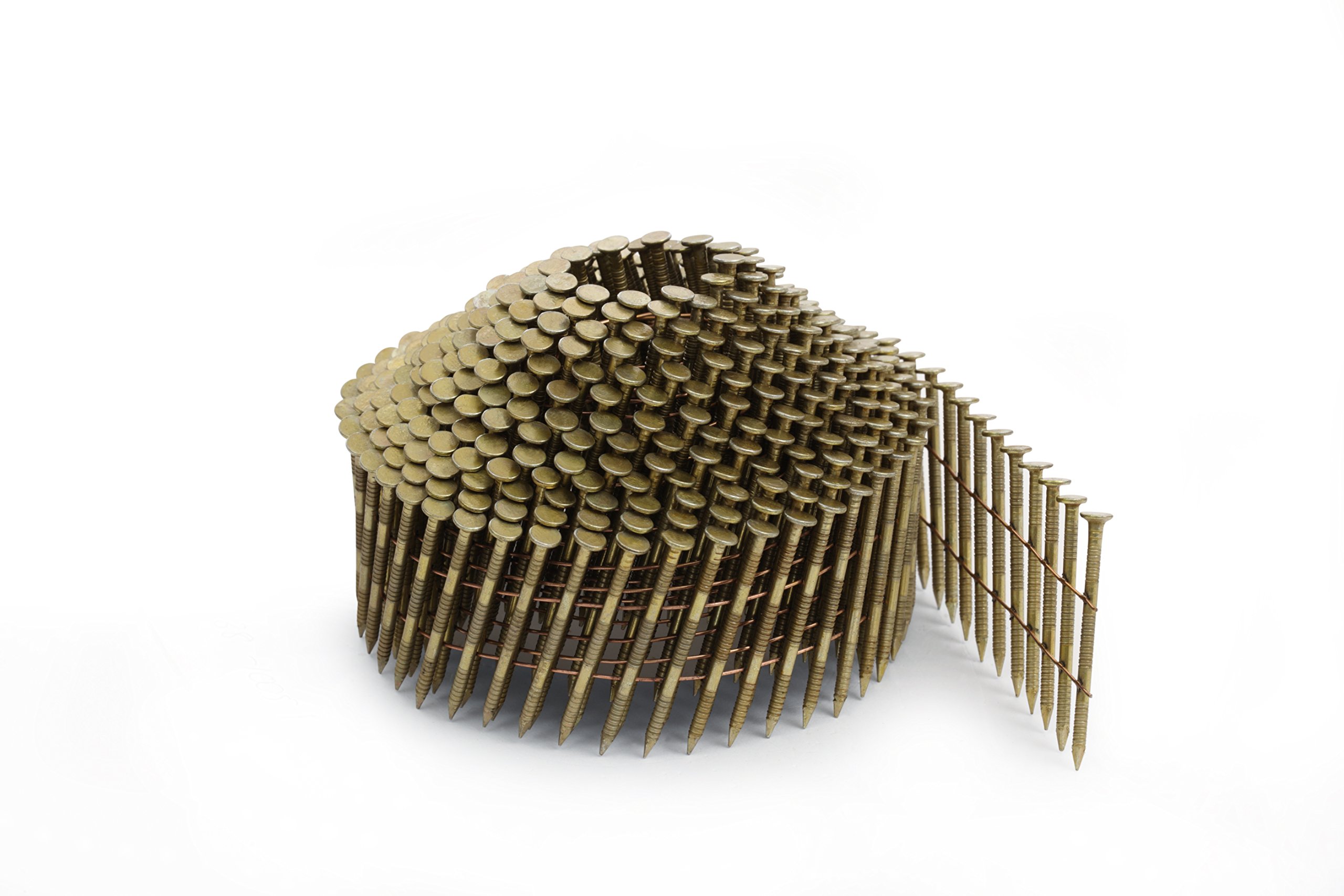 Tacwise 1004 Clavos en Bobina Plana Sin Acabado 2,1/38 mm, 14.400 Clavos | Punta Roma, Vástago Anillado, Inclinados 16°, Bobinados con Alambre