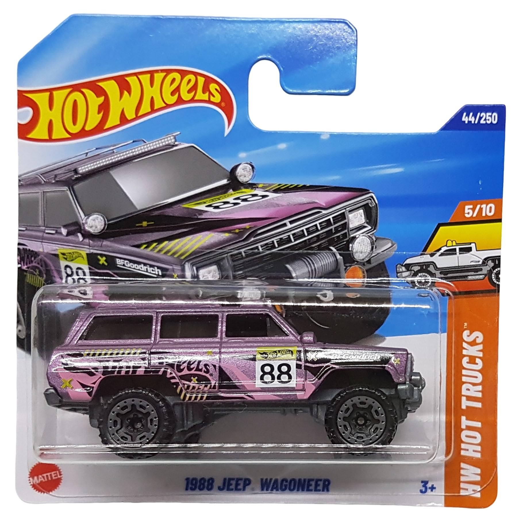 Hot Wheels - 1988 Jeep Wagoneer - HW Hot Trucks 5/10 - HYW95 - Short Card - BFGoodrich - Purple Metallic - Mattel 2025-1:64