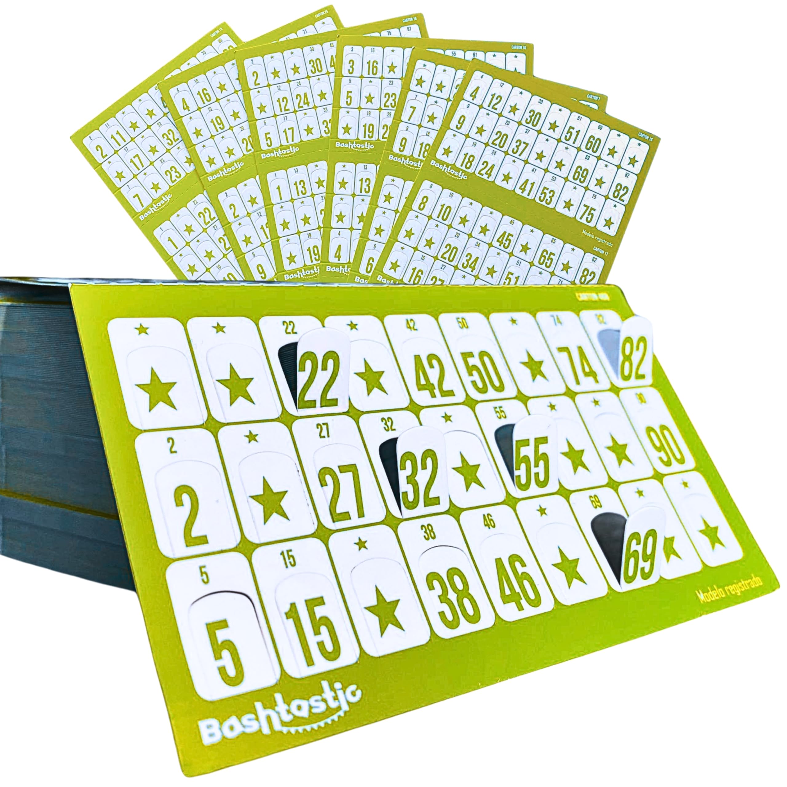 Bashtastic 504 Tombola Die-Cut Folders - Tombola Boxes, Reusable Tombola Numbers, Numbered and Different for Classic Tombola Numbers.