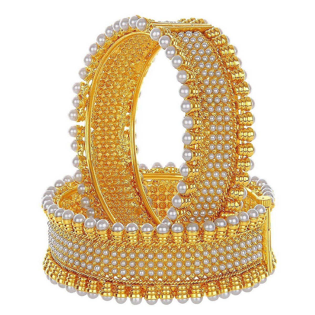 Sukkhi Pretty Gold Plated Wedding Jewellery Pearl Bangles Set 2 for Women (B72787GLDPPA032018_2.8) (B07DFMZRWQ) Amazon Price History, Amazon Price Tracker