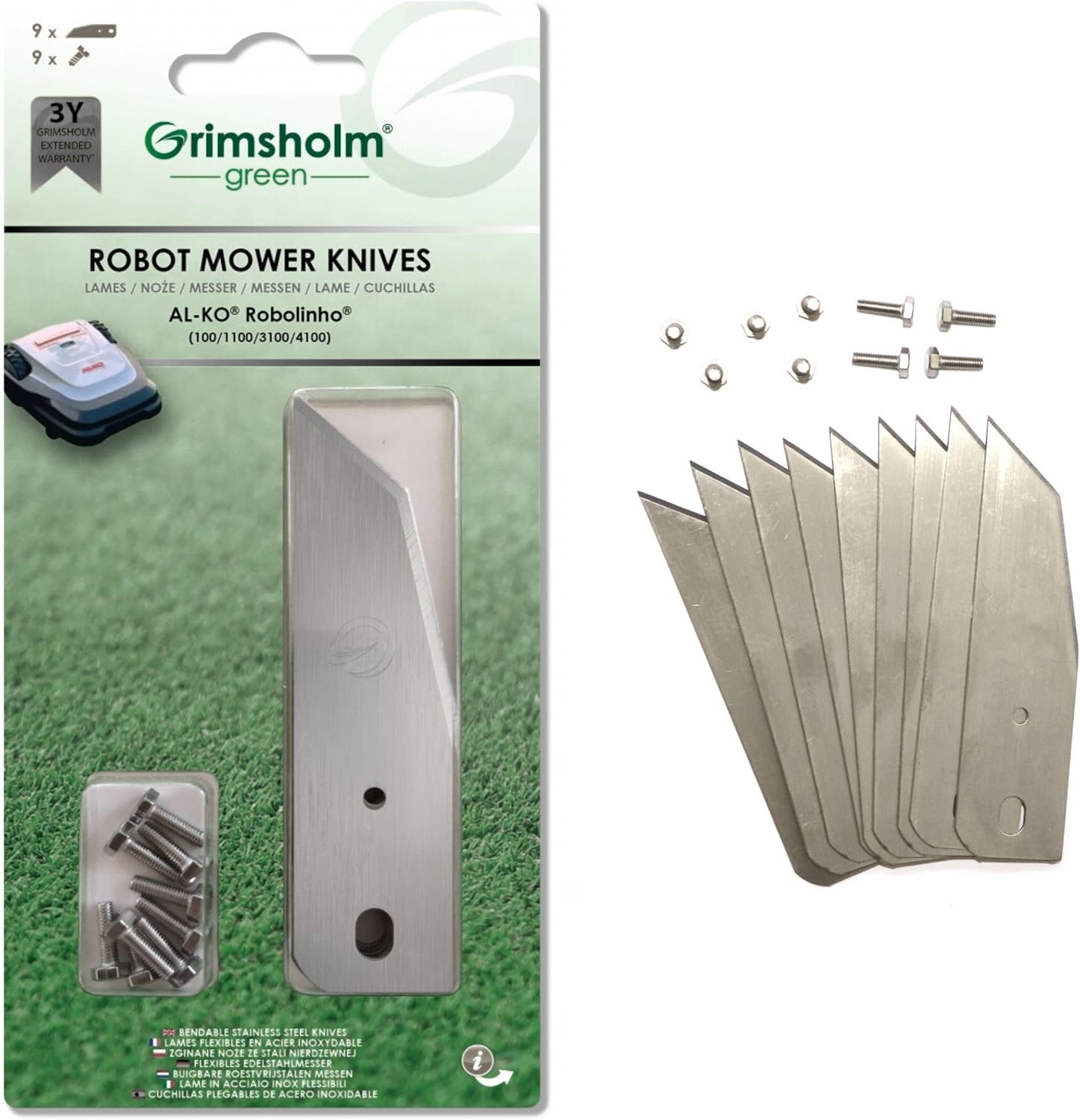Set of 9 Knives for AL-KO Robolinho (100, 1100 ...)