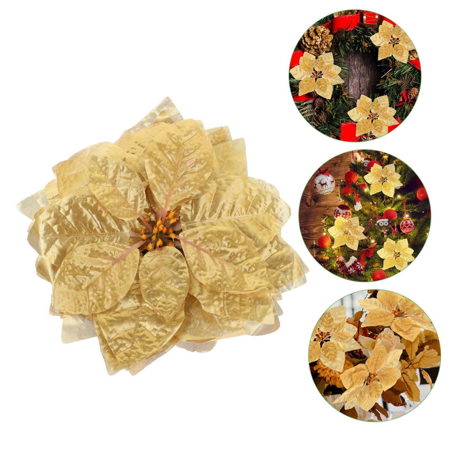 ABOOFAN 84piezas Flores Artificiales De Pascua Decoración Navideña De Poinsettia para Árboles Guirnaldas y Fiestas Atmosfera Festiva Asegurada