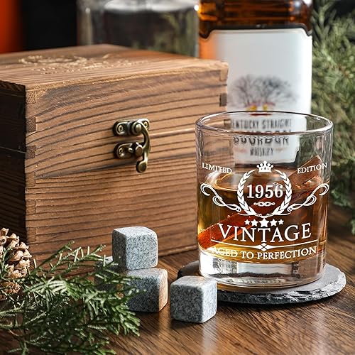 Miniatura 5 de Regalos de 70 cumpleaños para hombres, juego de vasos de whisky, decoraciones de cumpleaños de 70 años, suministros para fiesta, aniversario de 70