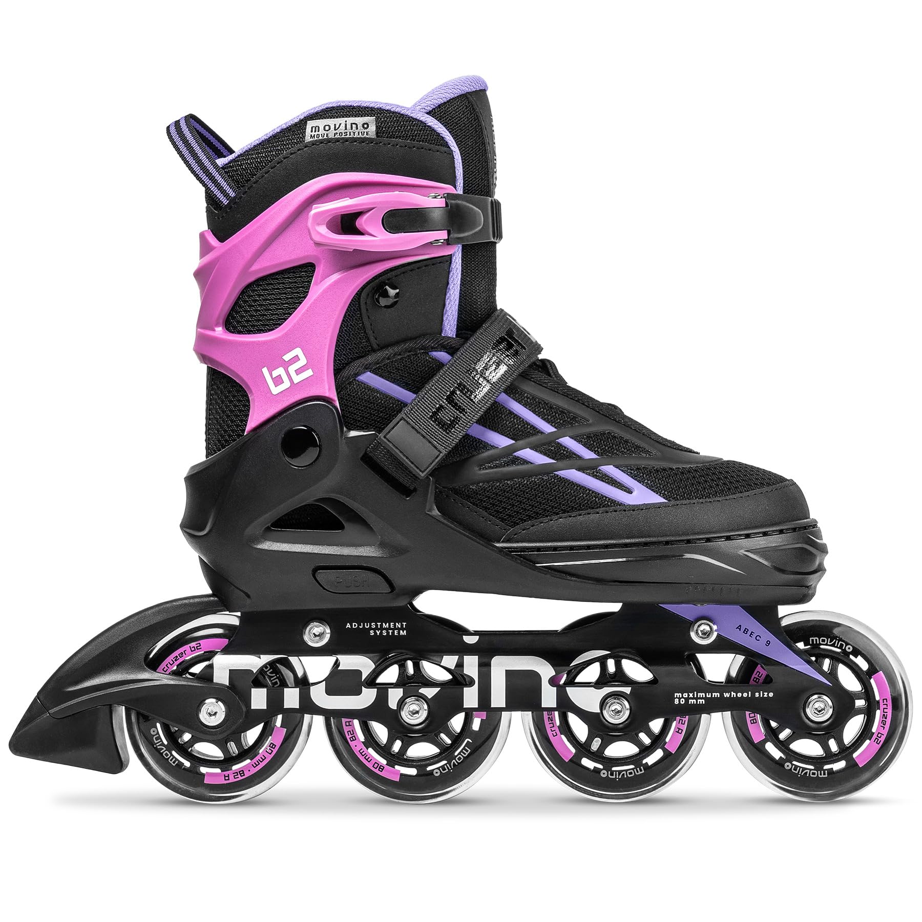 Movino Cruzer B3 Patins à roulettes réglables pour femme fille garçon et adulte avec grandes roues