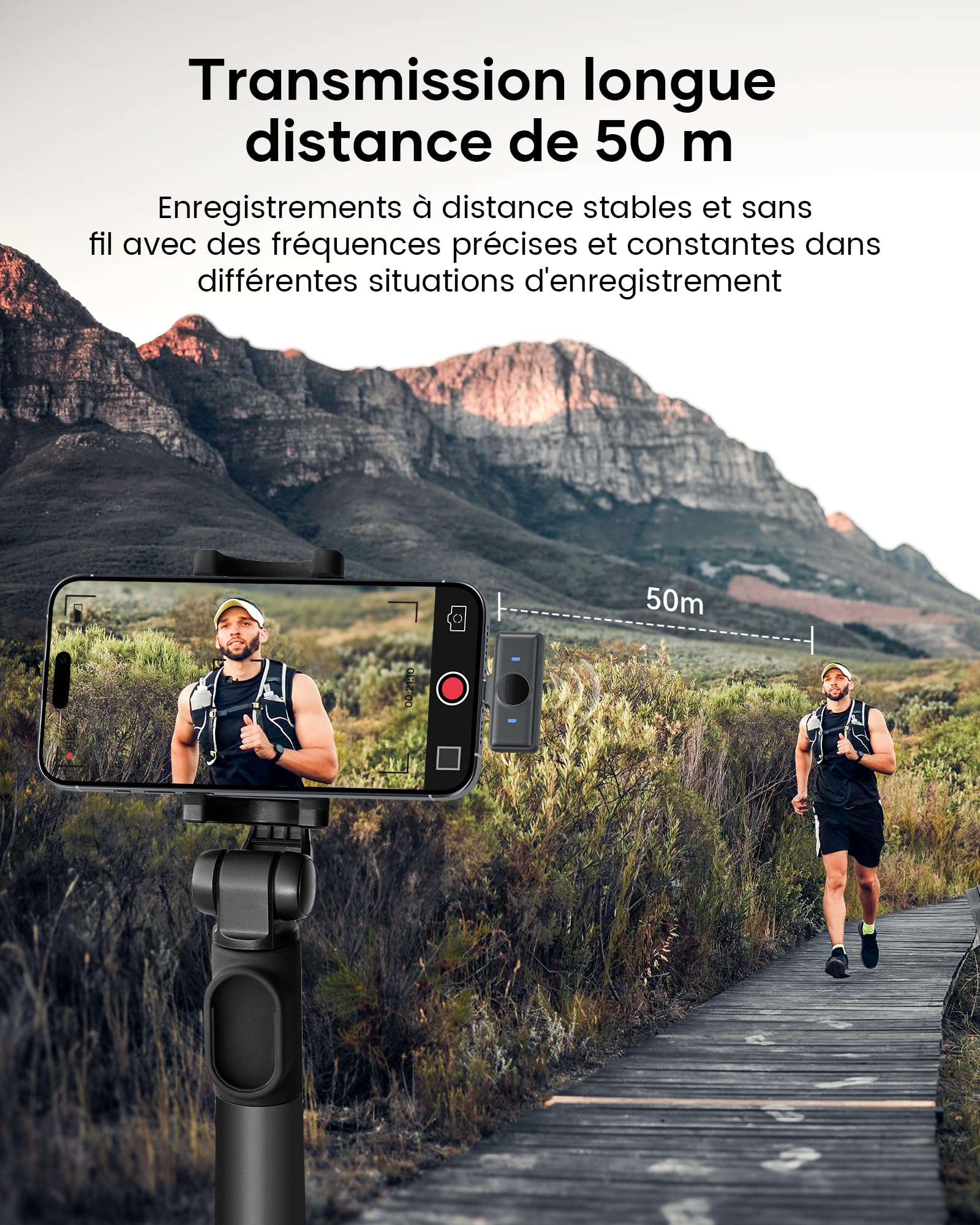 KUKIHO Microfono inalambrico Mini de Solapa para iPhone y Android，Microfono de Clip para Video/Vlogs/Youtube/TikTok Podcasts Estuche de Carga, 80h de autonomía, 50m Alcance.