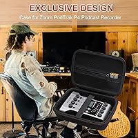 Vista 7 de LTGEM - Funda rígida de viaje compatible con grabadora de podcasts Zoom PodTrak P4