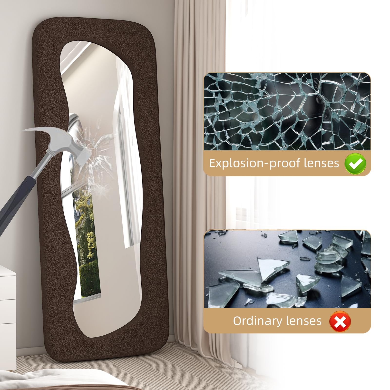 Kebynti Full Body Mirror – Funky Wall Mirror, Perfect for Living