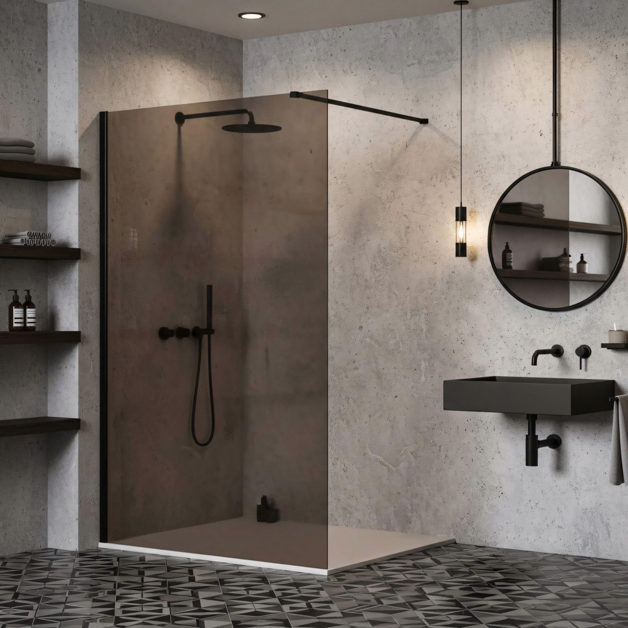 Rea ścianka prysznicowa Flexi brown 130, Czarny
