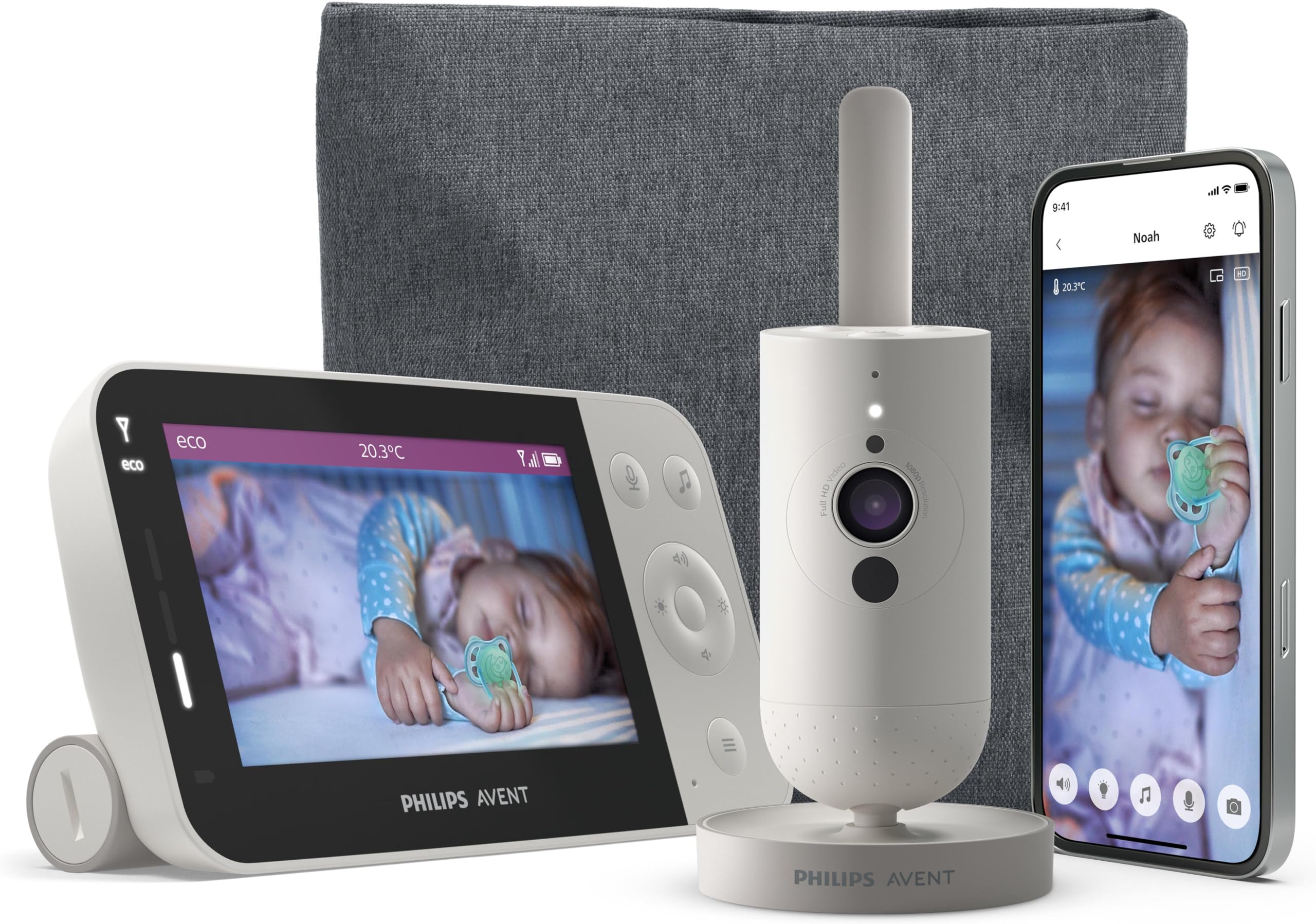 Philips Avent SCD953/26 Moniteur Vidéo Connectée - Écran de 4,3" Full HD, WiFi, Longue Autonomie de la Batterie