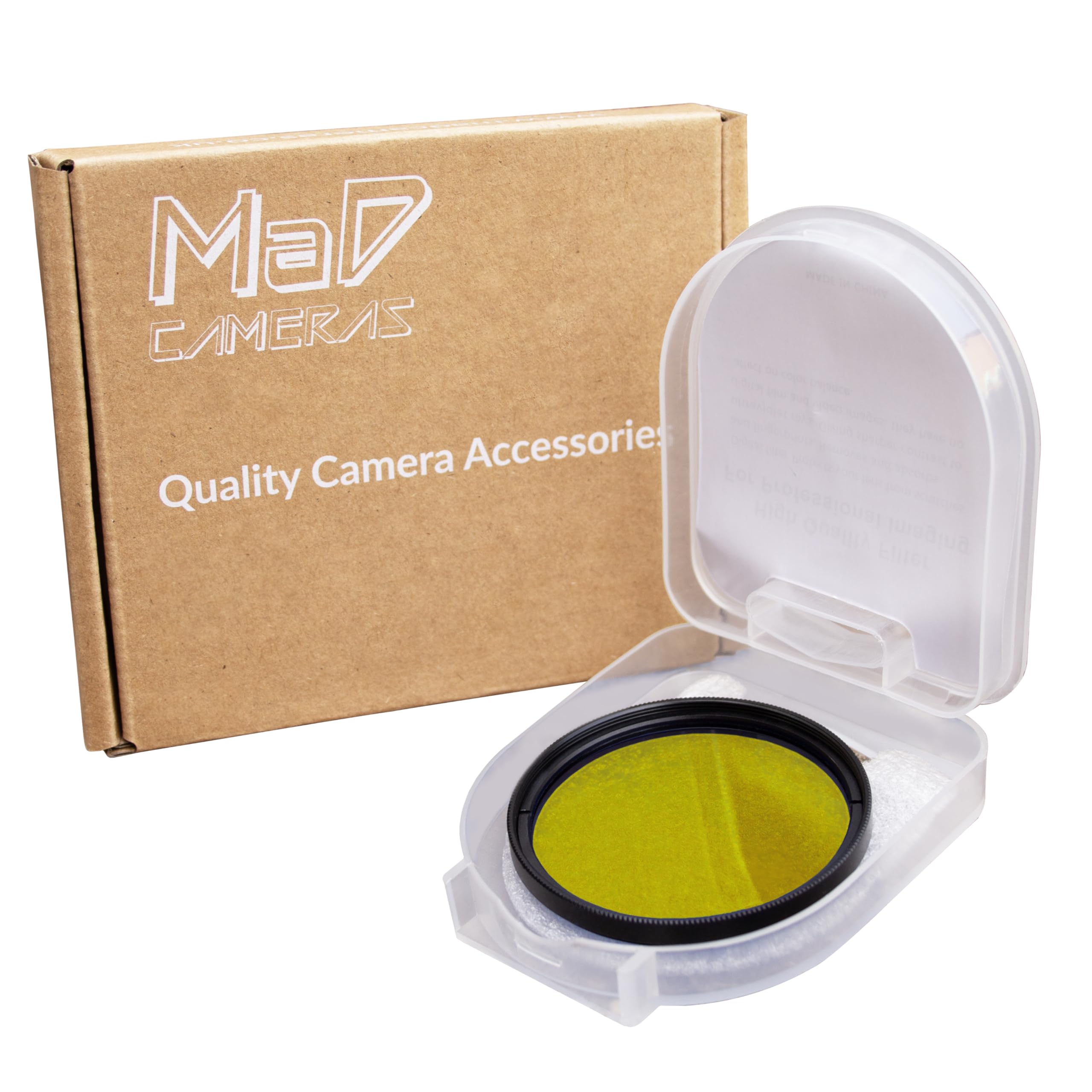 MaD Camera - Filtre de Correction Jaune 58 mm - Réduit l'éblouissement et améliore Le Contraste - Filtre d'objectif d'appareil Photo Premium pour Reflex numériques