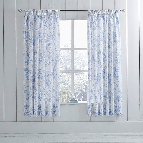 Blue Floral Curtains Amazon Co Uk