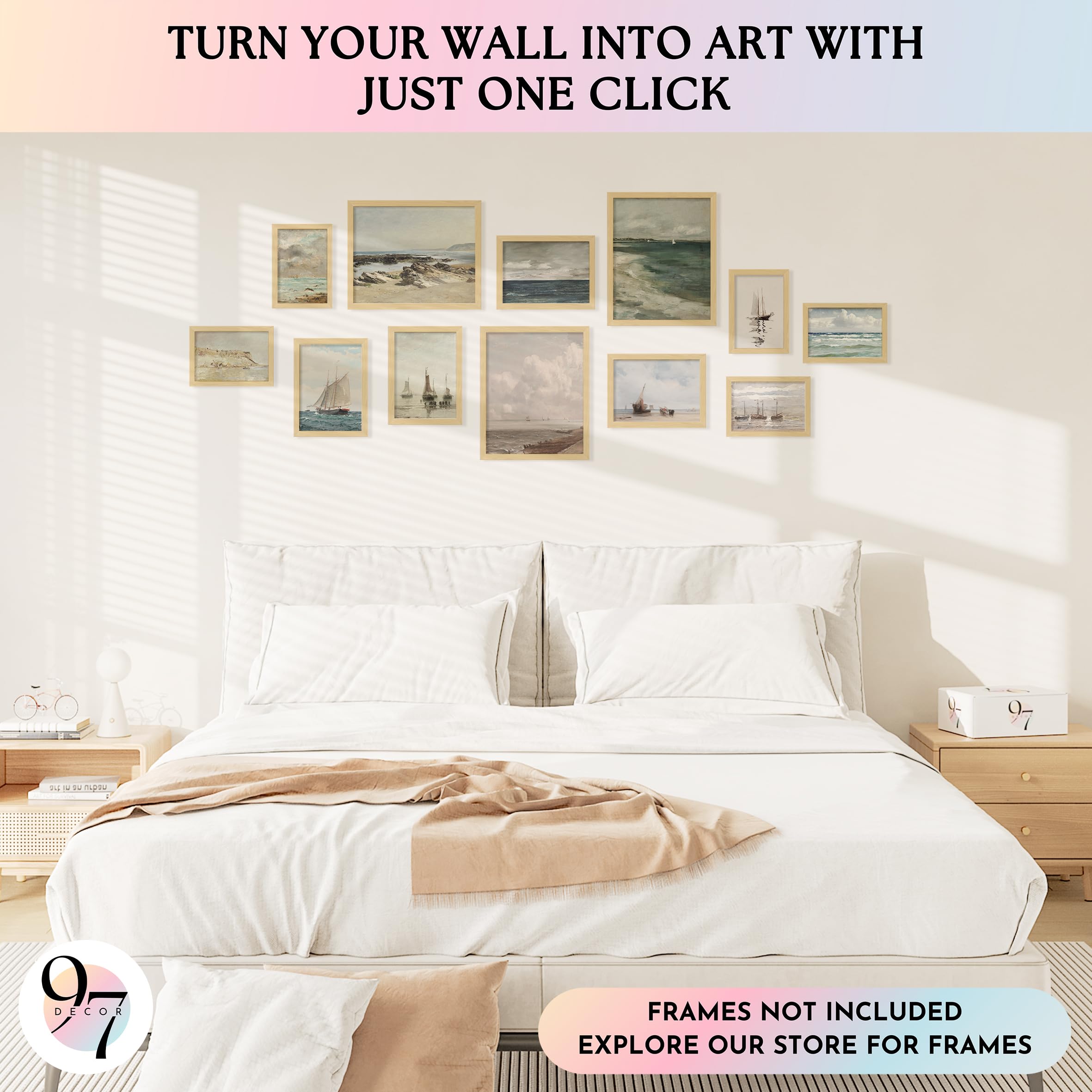 Amazon.com: 97 Decor Coastal Vintage Wall Art - Large Seascape
