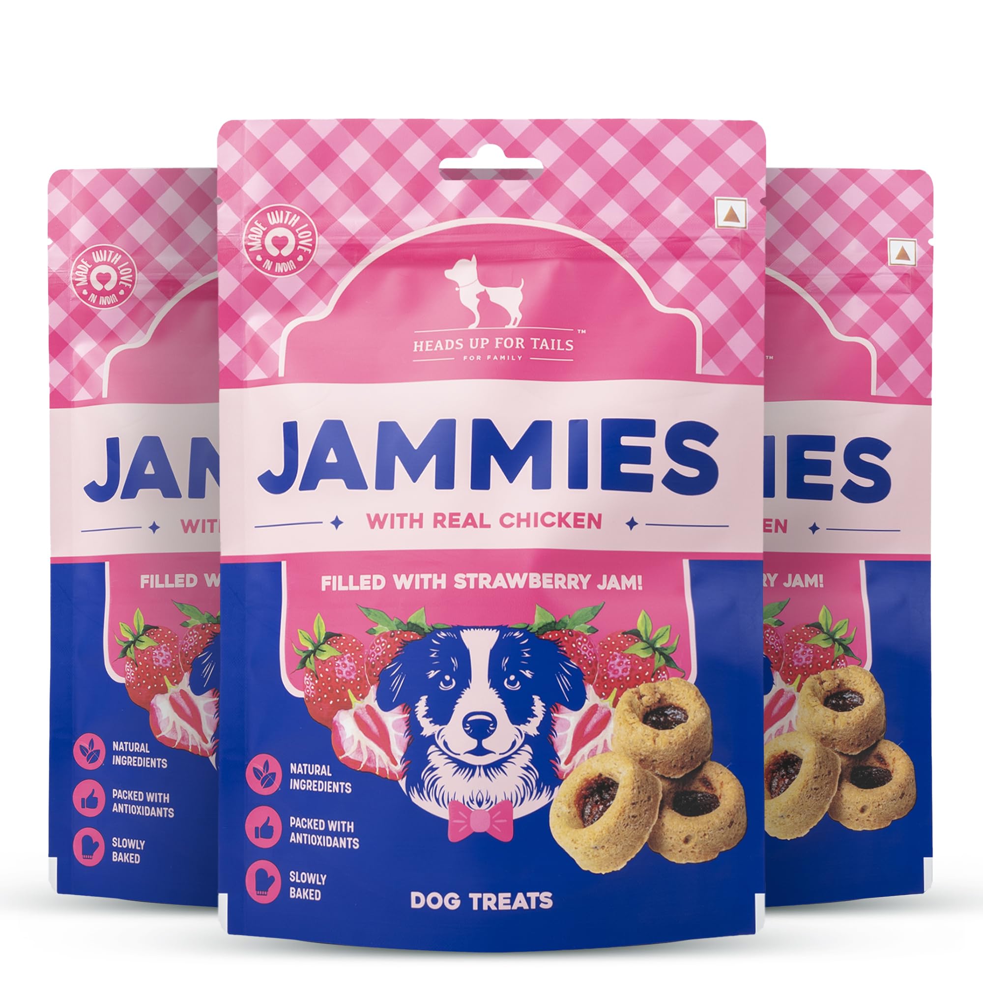 HUFT Jammies - Chicken Filled with Strawberry Jam Dog Treats - 100 g (Pack of 3) (B0CX97Z8PX) Amazon Price History, Amazon Price Tracker