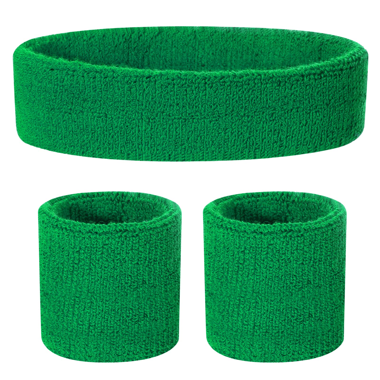 ONUPGO Kids Sweatbands Toddler Headband Wristband Set - Athletic Cotton Baby Sweat Band for Kids Youth Baby (1 Headband + 2 Wristbands)