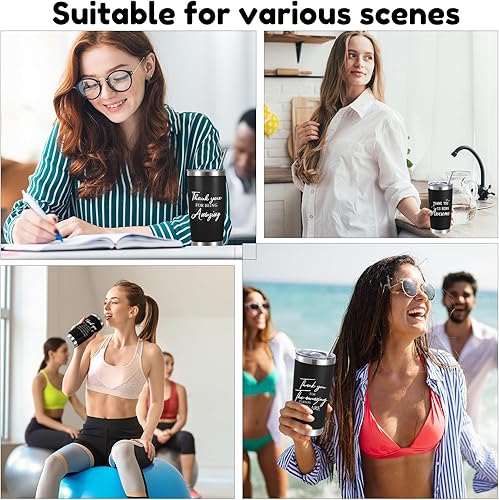 Miniatura 5 de Norme Taza de 20 onzas con aislamiento de acero inoxidable con tapa para compañeros de trabajo con tapa para mujeres, empleados voluntarios,