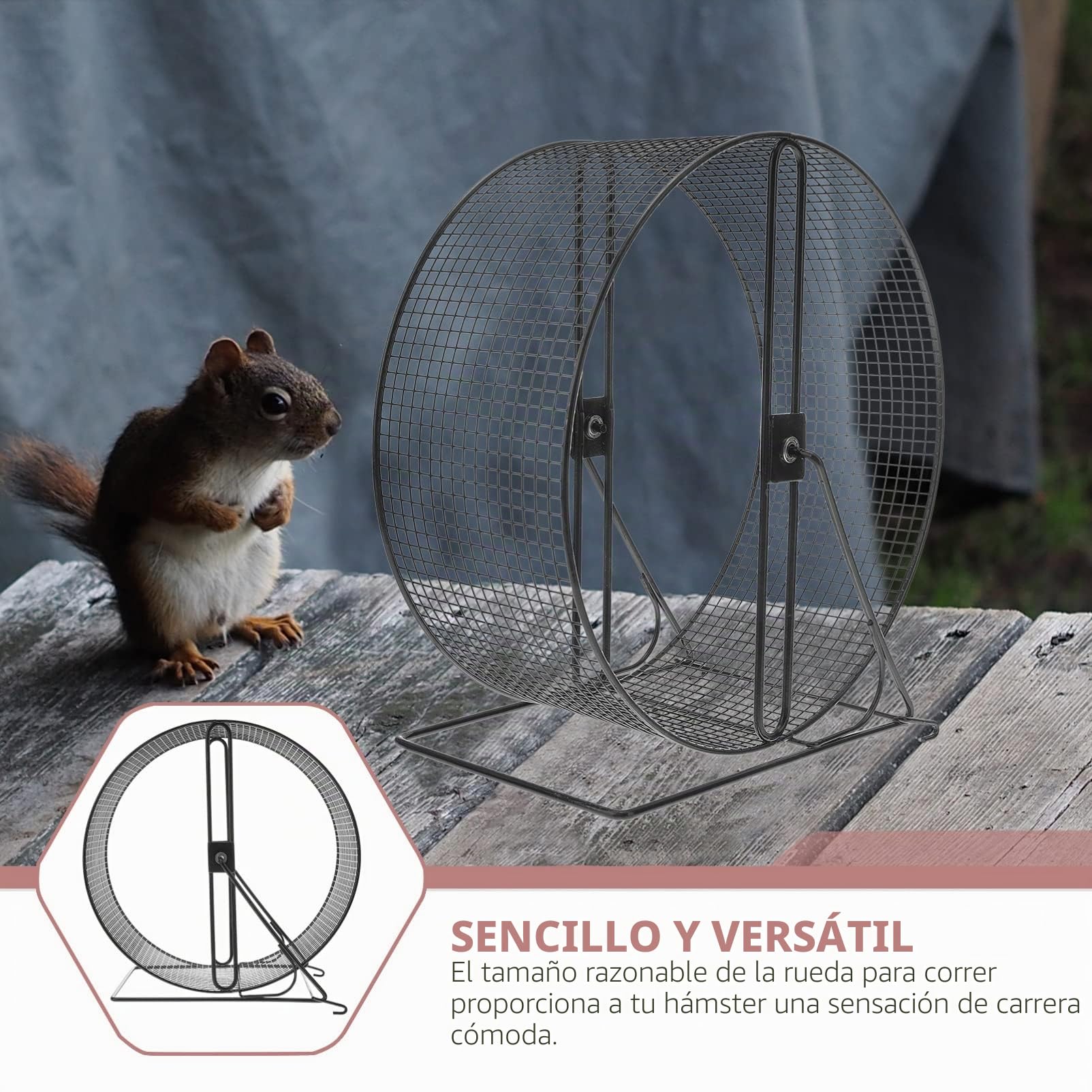 Hemobllo Juguetes Hamsters Gran Chinchilla Metal Hamster Running Wheel Hedgehog Estante U?as Animales ?os () Chinchilla Accesorios Pequeño