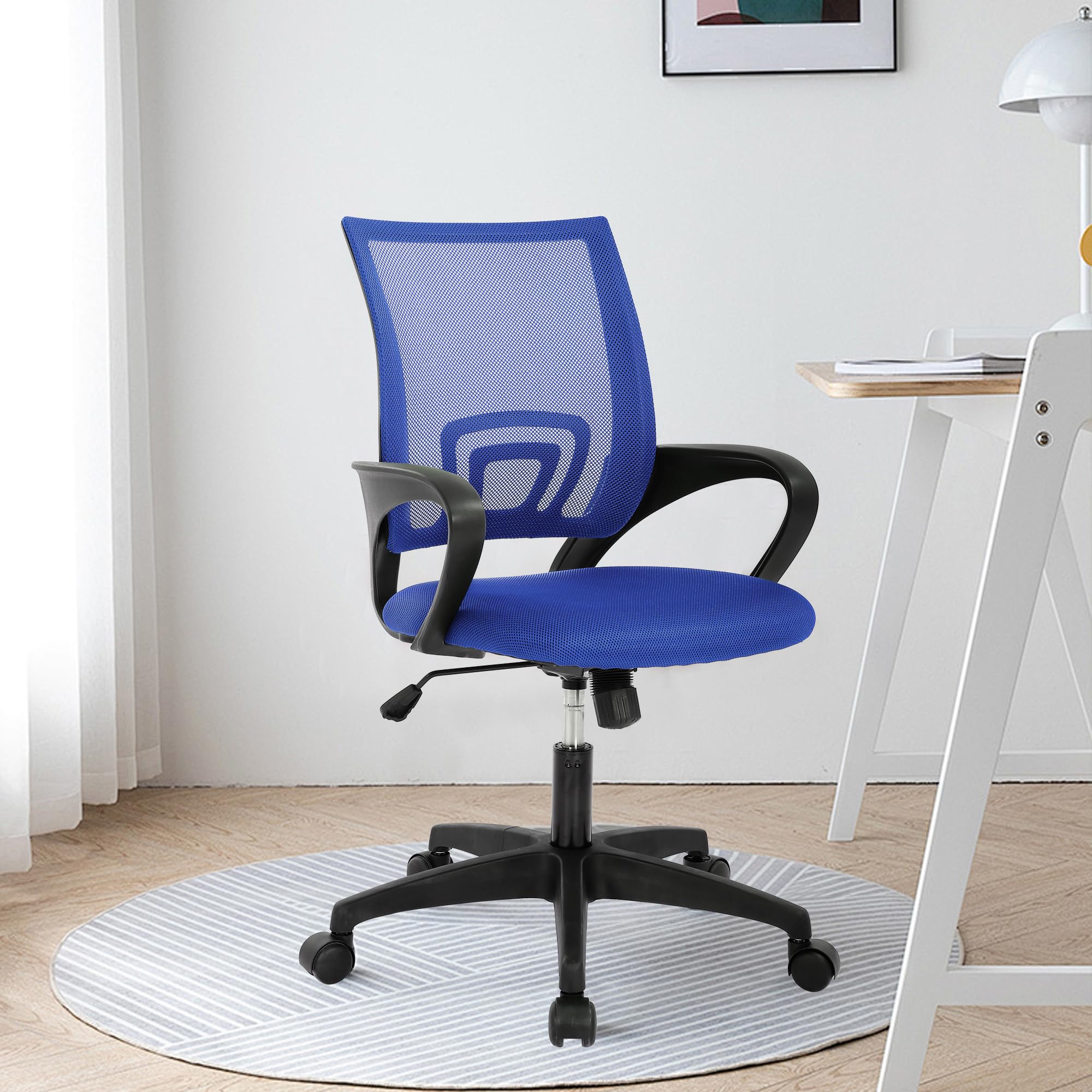 Ergonomic Comfortable Mesh Office Chair with Lumbar Support Arm Rests Adjustable Height Rolling Desk Chair with Tilt Function